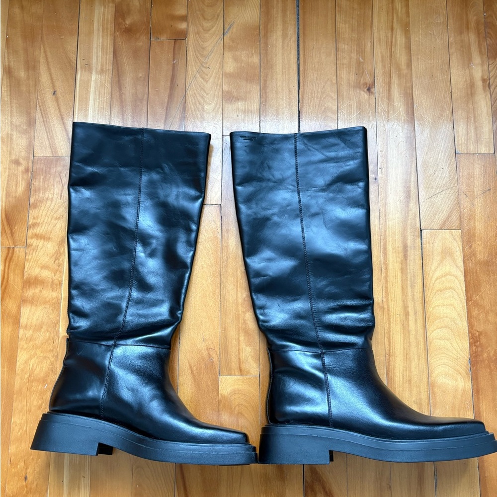 Vagabond Eyra Black Leather Tall Boots